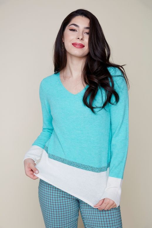 Renuar Knit Sweater R6898-4481-PEACOM Peacock Combination