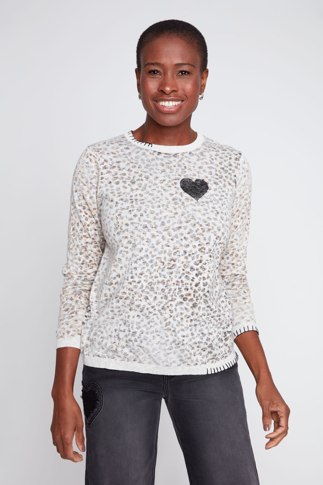 Renuar Knit Sweater R6998-4131-ANIMAL Animal Combo