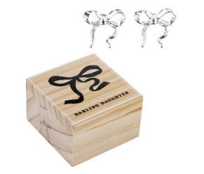 Mother's Day Collection - Darling Daughter Bow Earring - Silver
