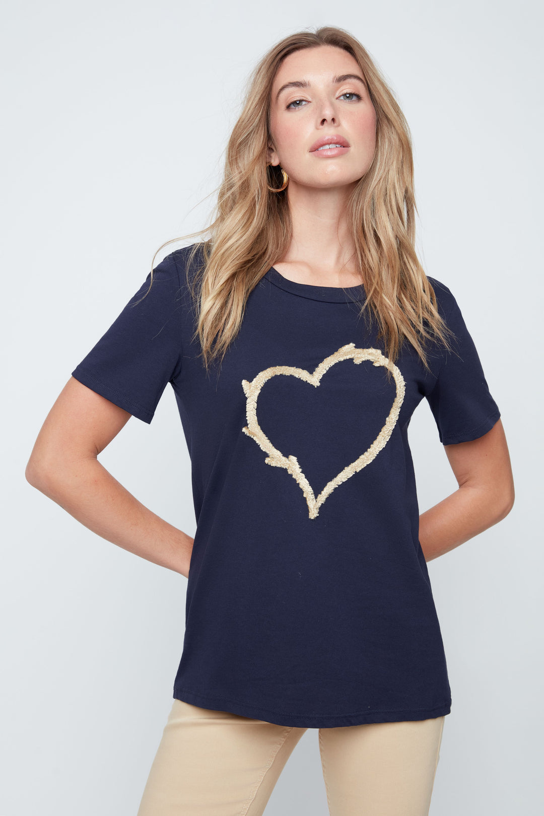 Renuar T-Shirt w/ Heart Detail R7819-98G-NEWMID New Midnight