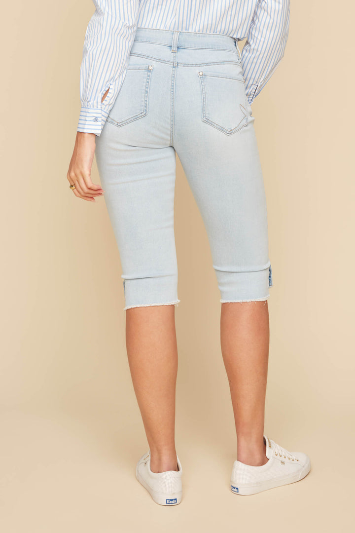 Renuar 5-Pocket Woven Denim Capri R8115D-E2141-BLEACW Bleached Wash