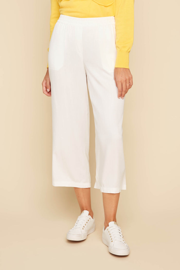 Renuar Woven Crop Pant R8117-E2142-5526 White