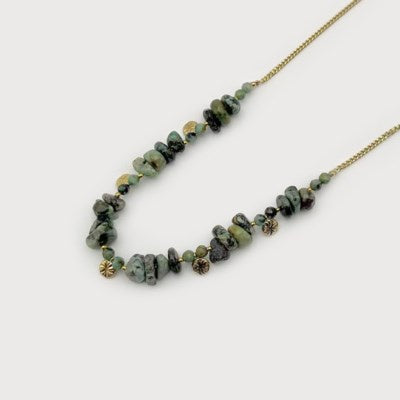Caracol Stainless Steel Necklace S-1807-GRN-G