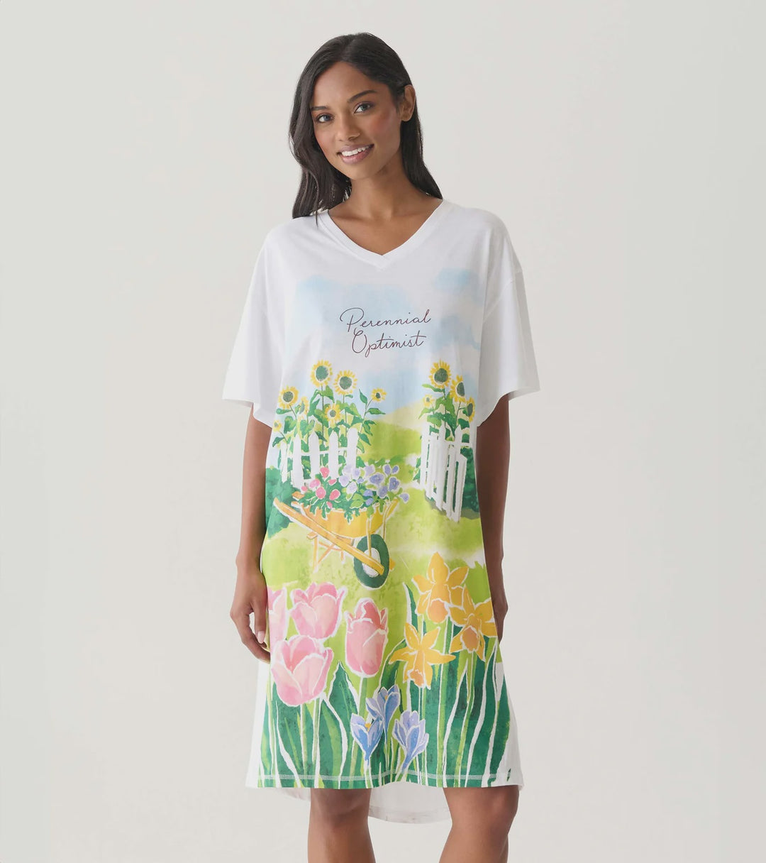 Hatley "Perennial Optimist" Sleep Shirt SS4WHTE001 - White