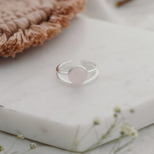 Glee Jewelery Sophia Ring -Rose Quartz/Silver