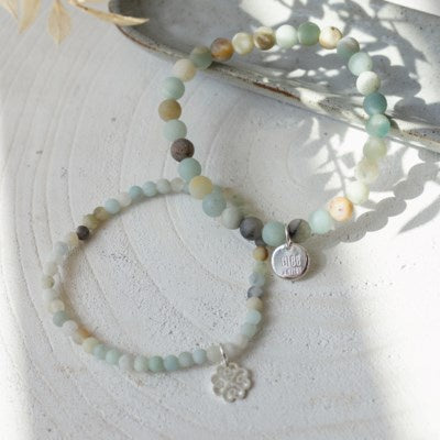 Glee Jewellery Stackem Up Bracelets (2) - Gold/Amazonite