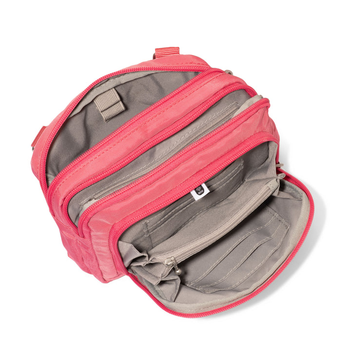 Baggallini Triple Zip w/ Front Wallet TZW729 - Flamingo
