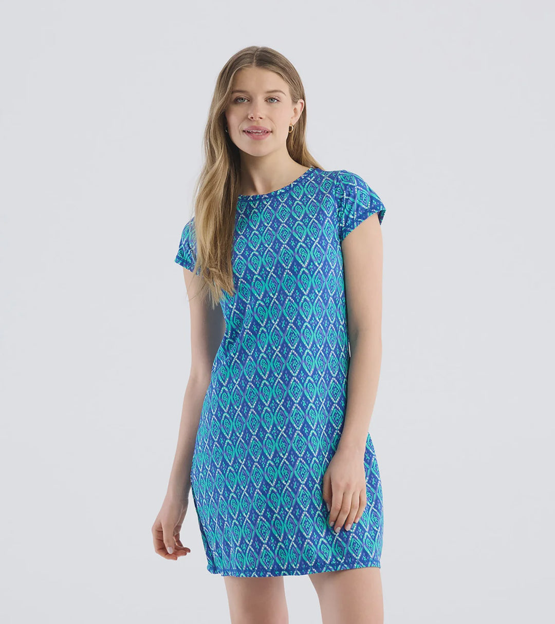 Hatley Tee Shirt Dress - Painted Diamonds - Blue Quartz