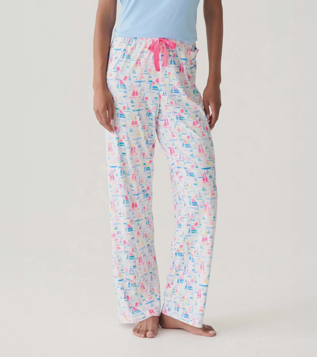 Hatley "Painted Sailboats" PJ Pants in a Bag Y00PSL1740 - White