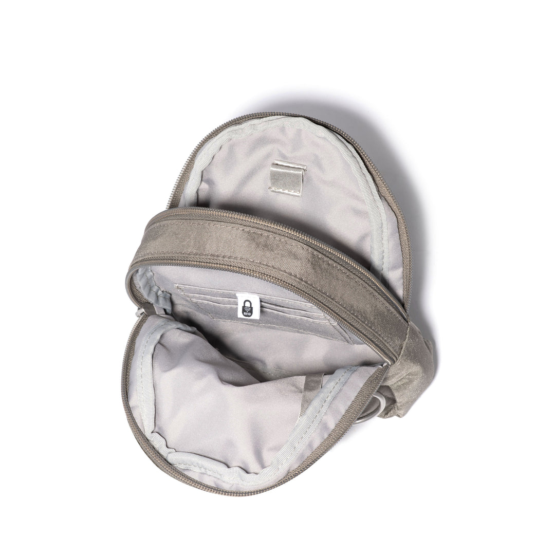 Baggallini Double Zip Mini Sling ZSL883-Sterling Shimmer