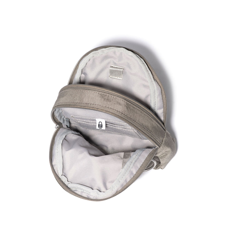 Baggallini Double Zip Mini Sling ZSL883-Sterling Shimmer