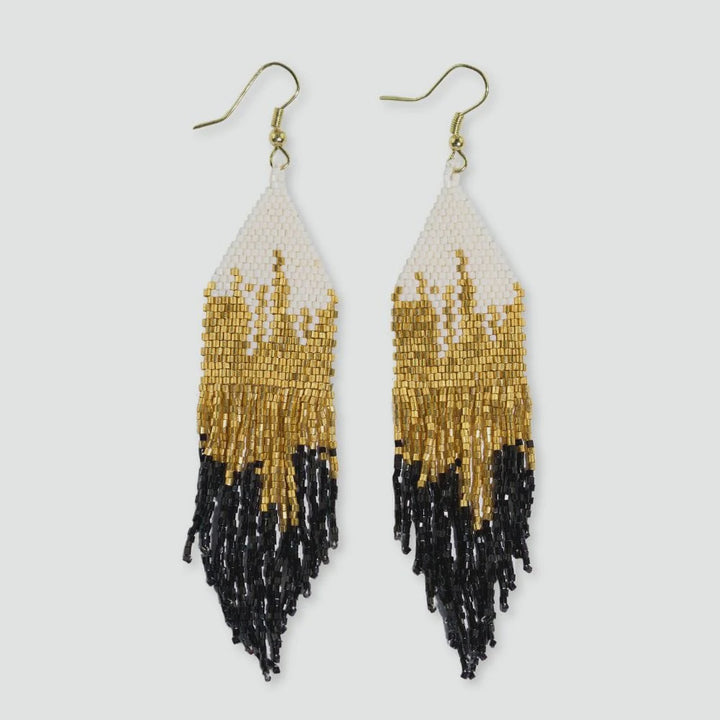 Ink+ Alloy Claire Fringe Earrings - Black