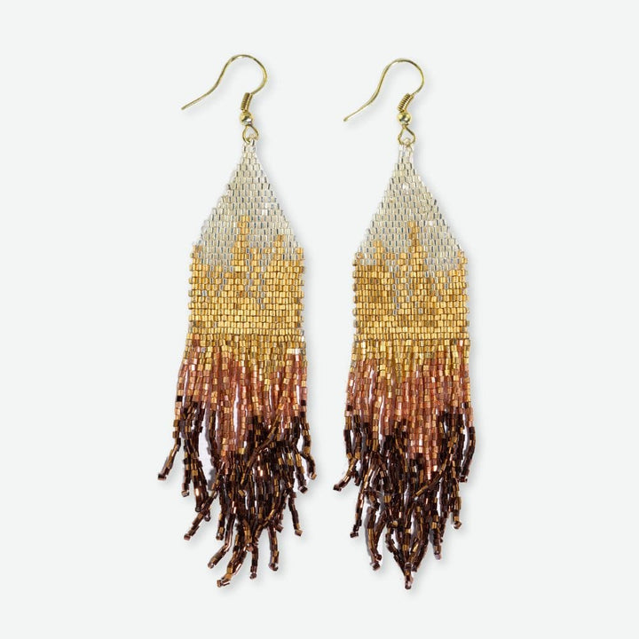 Ink + Alloy Claire Beaded Ombre Earrings - Mixed Metallic