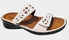 Naot Cornet Sandal 35115-WHH White/Silver Leather