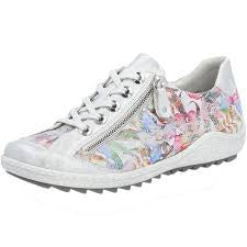 Remonte Liv Sneaker w/ Side Zip R1402-96 Silver Floral