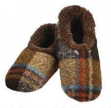 Mens Snoozies "Plaids of Bold" Slippers - Brown