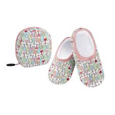 Womens Snoozies "Skinnies" Slippers - Wine Bottles
