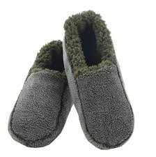 Mens Snoozies "Two Tone" Slippers - Moss Green