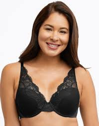 Bali One Smooth U Comfort Stretch Lace Bra B0084-BLK Black