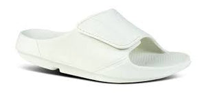 Womens Oofos OOahh Sport Flex Slip-On Velcro Sandal 1550-COS Cosmic Grey