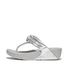 Fit Flop Lulu Padded Knot Toe-Post Sandal HN8-011 Silver