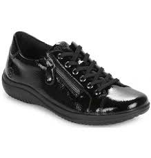 Womens Rieker Sneaker w/ Side Zip D1E03-01 Black Patent