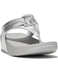 Fit Flop Lulu Padded Knot Toe-Post Sandal HN8-011 Silver