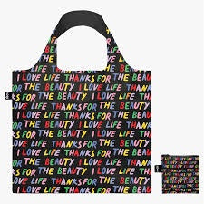 Loqi Tote Bag - Glitter Power - Love Life Black