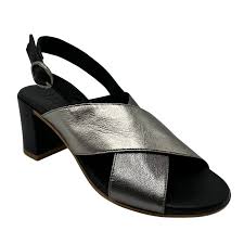 Womens Bueno "Natasha" Sling Back Heeled Sandal - Metallic Multi