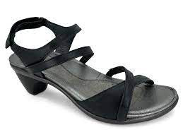 Womens Naot Limit Dressy Sandal 106127-B76 Black Shiny Leather