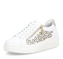 Remonte Laced Sneaker w/ Side Zipper D1C11-80 White/Gold