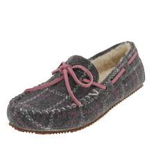 Womens Foamtreads "Arizona" Moccasin Slipper - Grey Plaid