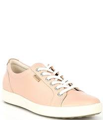Womens Ecco Soft 7 Leather Sneaker 430003-01118 Rose Dust