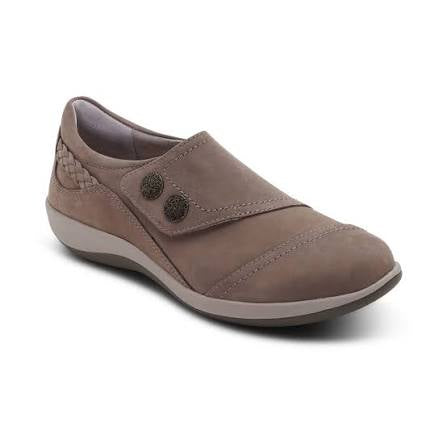 Aetrex Karina Monk Strap Slip-On Shoe - DM503 - Warm Grey