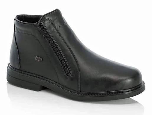 Mens Rieker Leather Dress Boot w/ Side Zip 37460-00 Black