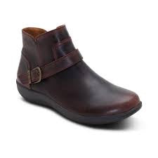 Aetrex Leah Buckle Bootie DM7811 - Cordovan