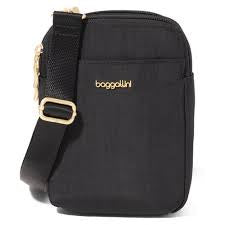 Baggallini Modern Take Two RFID Crossbody TBM869 - Black w/ Gold Hardware