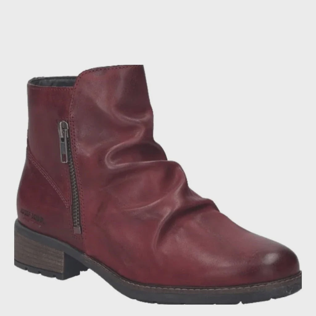 Josef Seibel "Kate 18" Leather Ankle Boot - Bordeaux