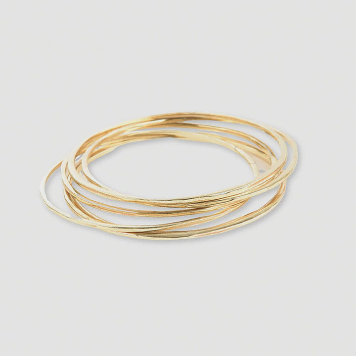 Ink + Alloy Katherine Bangles (6) - Brass