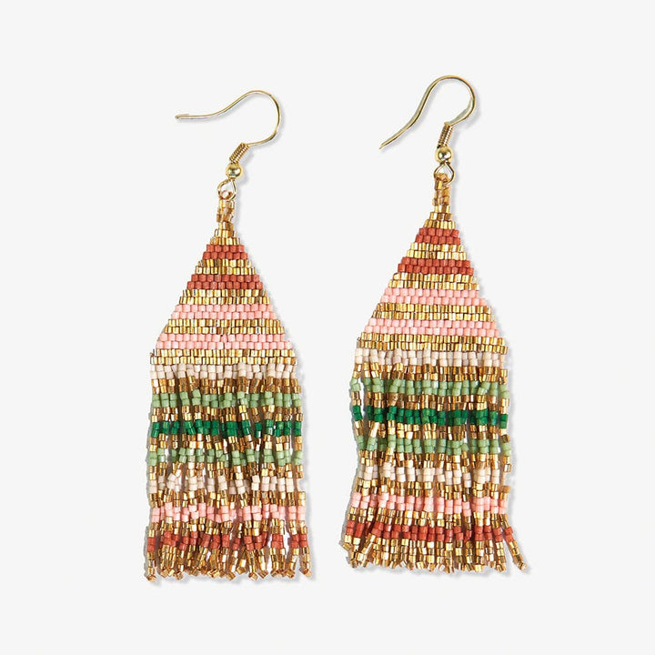 Ink + Alloy Lexie Beaded Striped Earrings - Desert
