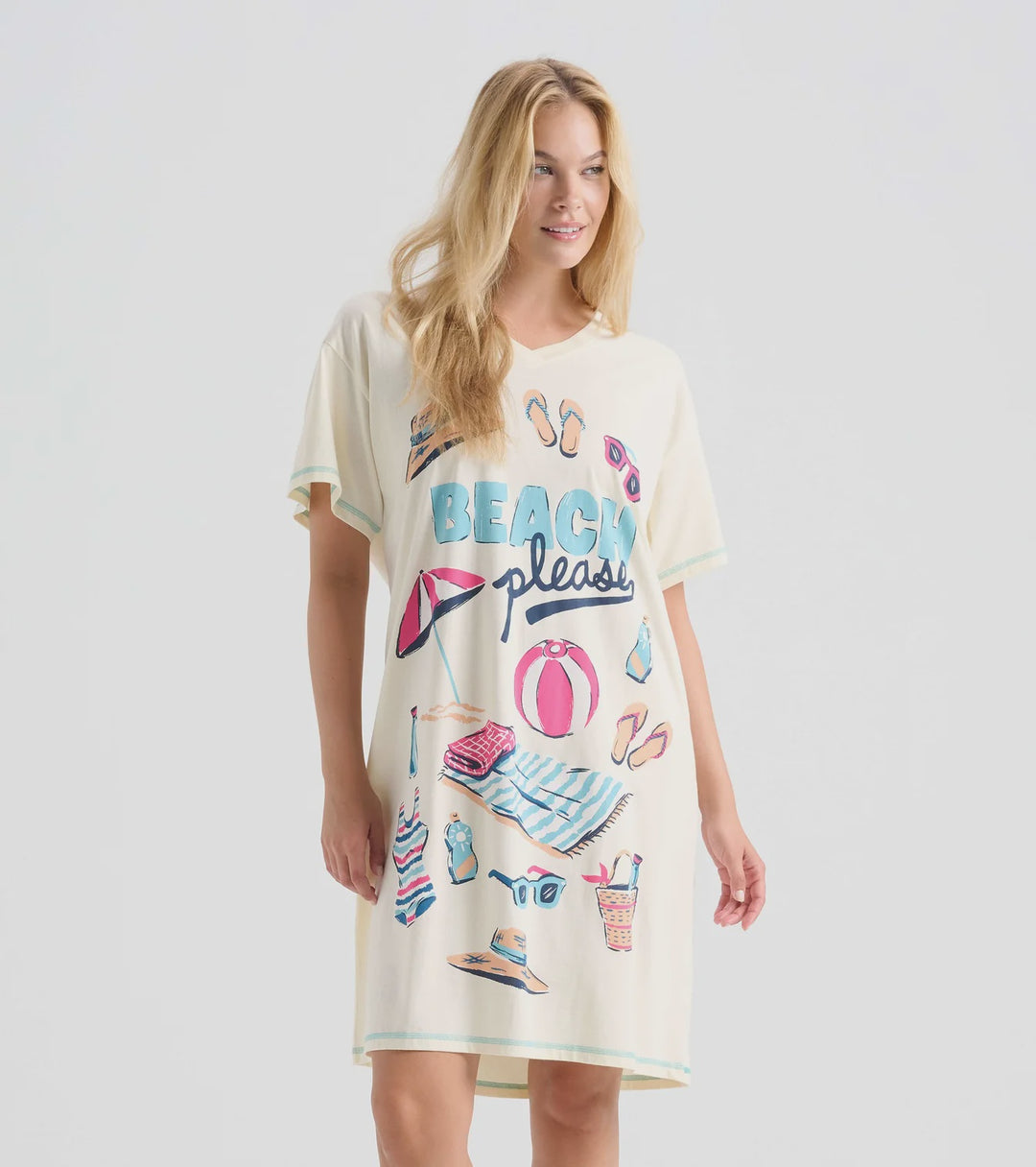 Hatley "Beach Please" Sleep Shirt SS4BECH210 - Natural