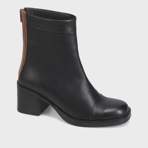 Womens Bueno "Rina" Heeled Ankle Boot - Black/Walnut