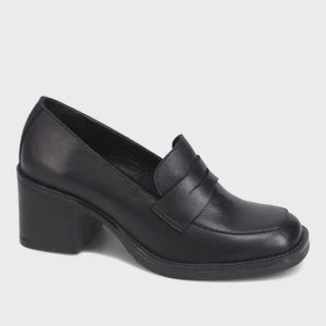 Womens Bueno "Ruth" Heeled Loafer - Black