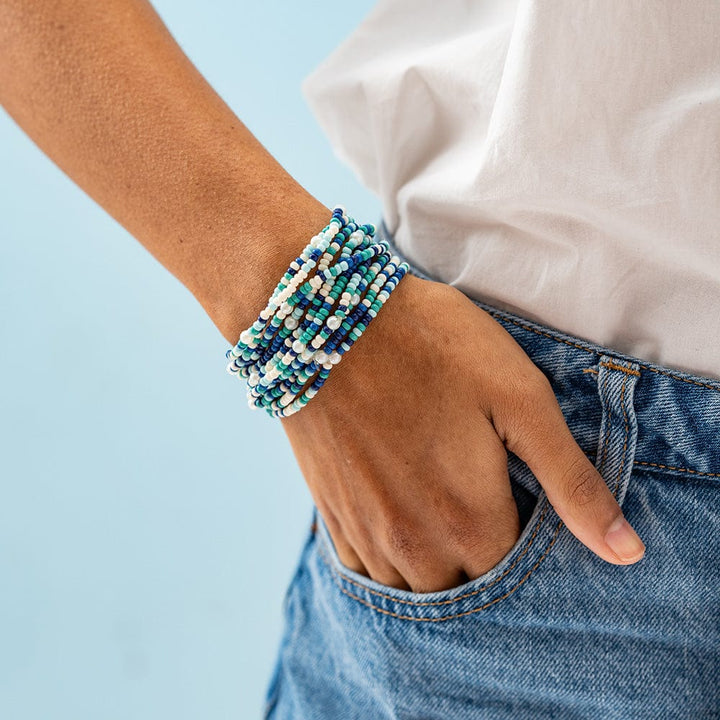 Ink + Alloy Sage 10-Strand Bracelets - Blue