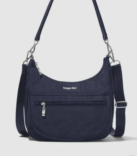 Baggallini Coastal Flip Lock Half Moon Bag CHM972 - French Navy