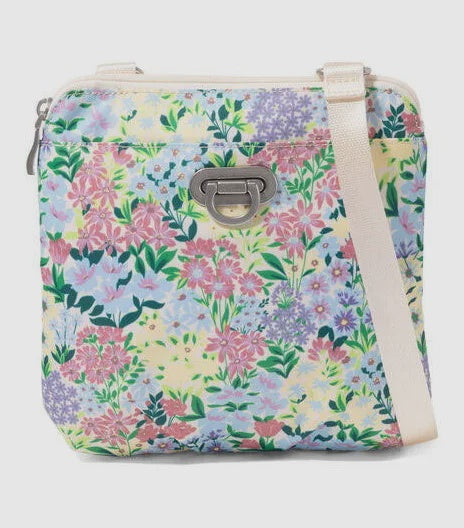 Baggallini Coastal Flip Lock Mini Crossbody CMC952 - Meadow Print