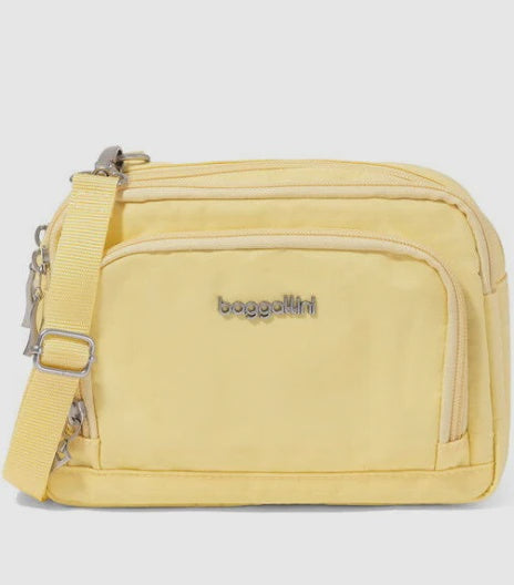 Baggallini Trifecta Wallet RFID Crossbody TZW729 - Butter Yellow