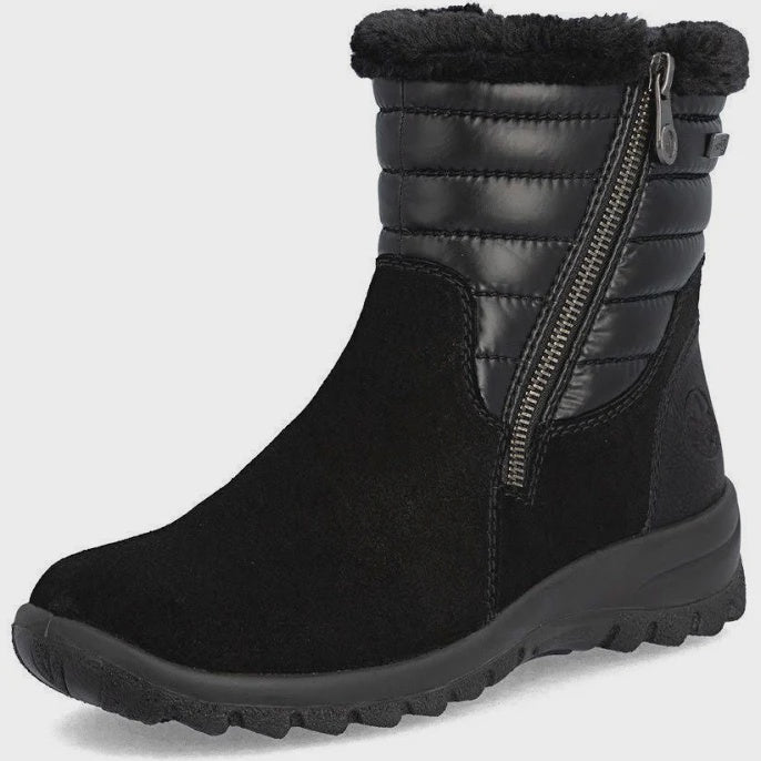 Rieker Side Zip Winter Boot L7187-00 Black