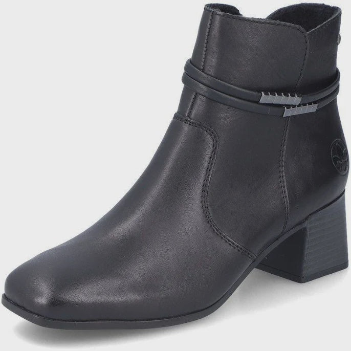 Rieker Side Zip Heeled Boot 70973-00 Black
