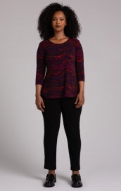 Sympli Go To Classic Relax 3/4 Sleeve Printed T 22110RP-2 Agate